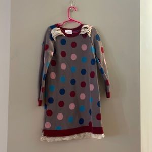 Polka Dot Hanna Andersson sweater dress. Size 6-7